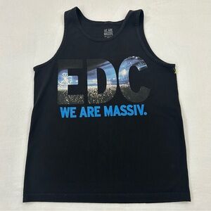 EDC We Are Massive Music Festival Black Graphic Tank Top T-Shirt Men’s Size M